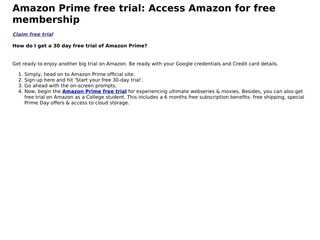 Amazon Prime free trial: Access Amazon for free membership