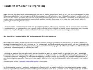 Basement Waterproofing Contractors in London