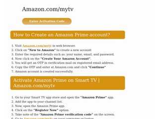 Amazon.com/mytv | Enter Amazon Prime verification code 