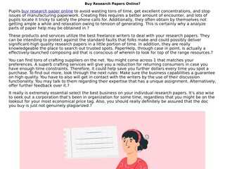 Buy Research Papers On the internet