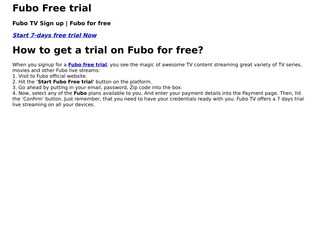 Fubo Free trial