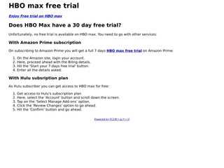 HBO max free trial
