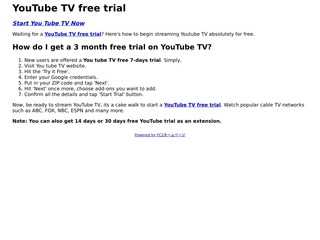 You tube TV free trial